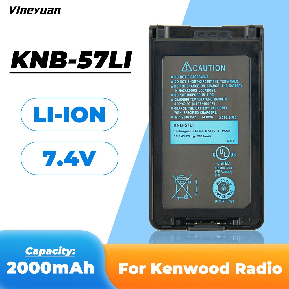 1x2A Li-Ion KNB-57L KNB-35 KNB-24 Battery for KENWOOD TK-2140 TK-3140 TK-2160 US 